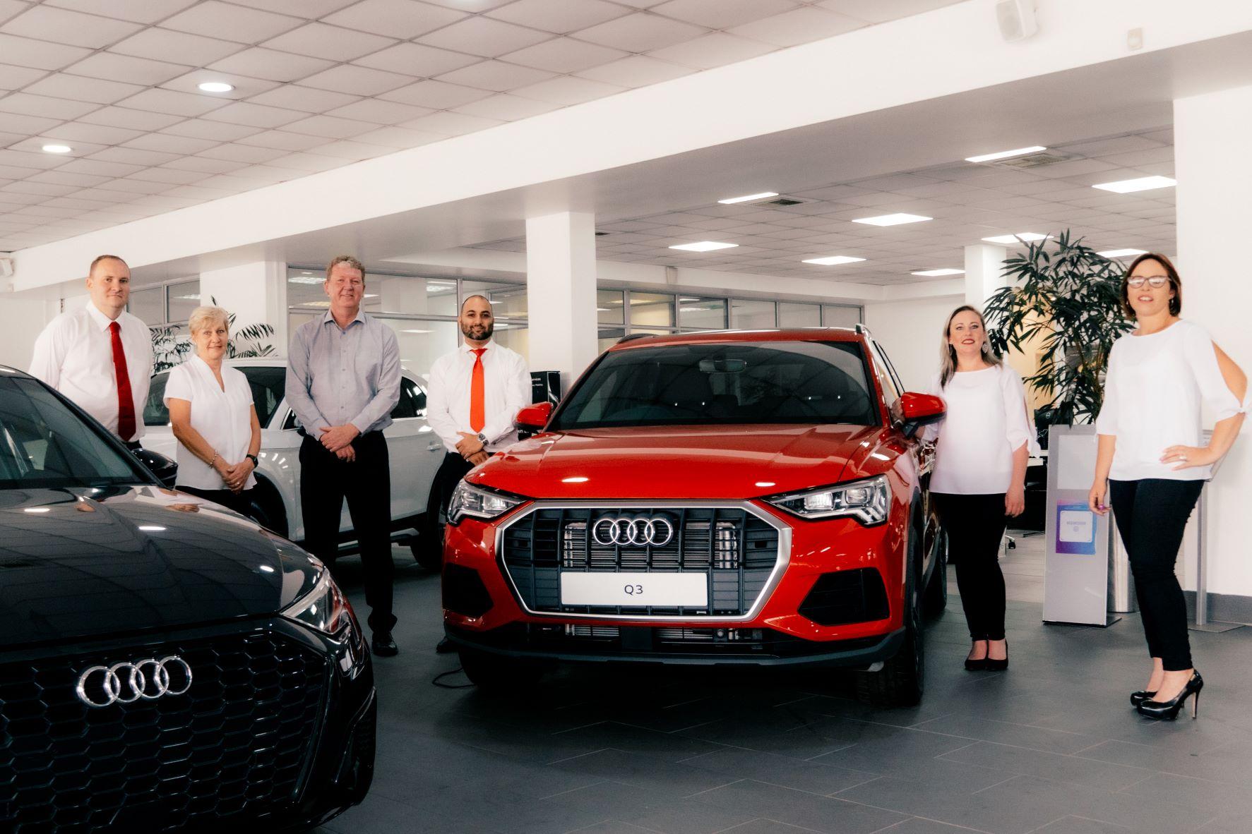 The Management Team at Audi Centre Arcadia – Paul Spruyt, Dorietha Gouws, Phillip Clough, Kristof Seeger, Andelene Viljoen and Gwen Pienaar.